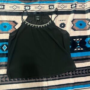 Rue21 Black Camisole with Silver Detailing